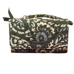 VERA BRADLEY Wallet Paisley Noir Quilted Cotton Trifold Wristlet RFID Protection